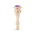thumbnail image 3 of ANGARA Natural 0.8 Ct. Amethyst with Diamond Halo Ring in 14K Rose Gold for Women (Ring Size: 10), 3 of 10