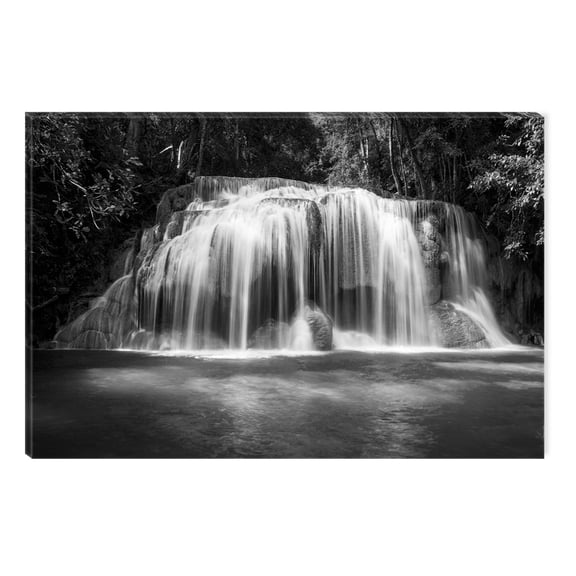 Startonight Canvas Wall Art Black and White Abstract Angel Waterfall, Dual View Surprise Artwork Modern Framed Ready to Hang Wall Art 100% Original Art Painting 23.62 X 35.43 inch