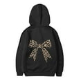thumbnail image 4 of Tiijoy Little Girls Hoodie Leopard Bow Print Long Sleeve Hooded Sweatshirt, Sizes 5-6, 4 of 4