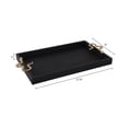 thumbnail image 4 of Tray for House, Bed, or Coffee Table Decor - Decorative Tray with Snake Handle Accents for Centerpiece Table Decoration - Modern Trays for Jewelries, Bathroom Vanity, or Trinkets - 2", Black & Gold, 4 of 11