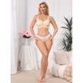 thumbnail image 2 of INSPIRE CHIC Lace Nursing Bra for Women Front Open Maternity Wireless Fixed Padded Full Coverage Breastfeeding Lingerie 3XL Light Yellow, 2 of 5