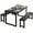 Black#, variant on PORKISS Dining Table Set for 4 with 47.2" Dining Table, Modern Kitchen Table Set with 2 Benches for Living Room, Dinette Set Black