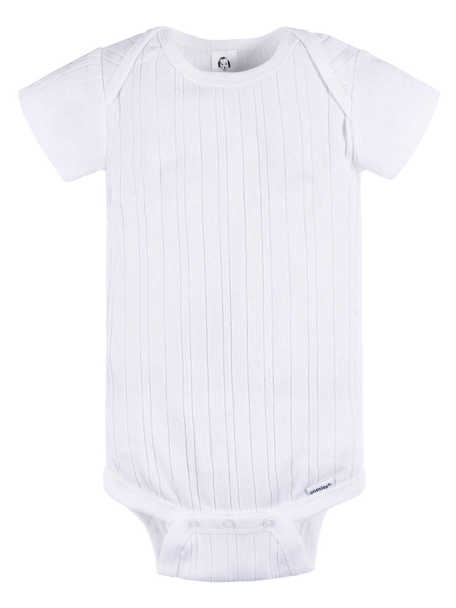 Gerber Baby Neutral 3-Pack White Short Sleeve Bodysuits, Sizes Preemie - 24 Months