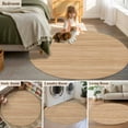 thumbnail image 5 of Round Rugs 4 Ft, Brown Wood Grain Non Slip Area Rugs for Kitchen Bedroom Entryway, Retro Western Farmhouse Wooden Board Washable Carpet Runner Rug Floor Mats for Bedroom Home Decor, 5 of 8