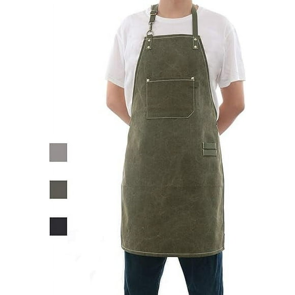 Canvas Apron Heavy-Duty 16OZ Work Apron With Front Pocket Extra Long Straps Adjustable M–XXL