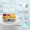 thumbnail image 6 of Zhaofu Bento Lunch Boxes, 4 Pack Bento Box, Reusable Lunch Box with 5 Compartments Meal Prep Containers, Snack Containers with Utensils & Transparent Lids, Microwave Dishwasher Safe, 6 of 7