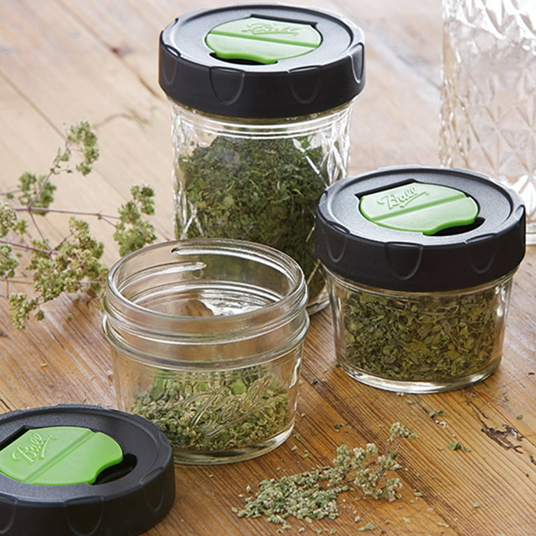 Mini Oval Spice-Herb Jars with Clamp Set of 12