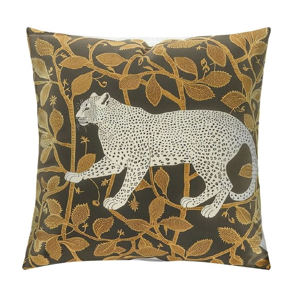 JRXY Throw Pillow Cushion Cover - Leopard Cheetah Pattern Chenille Jacquard Luxury Modern Fashion Style Couch Sofa Pillow Cover for Living Room Bedroom White