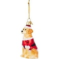thumbnail image 2 of Noble Gems‚Ñ¢ Glass Yellow Labrador Retriever With Santa Suit Ornament, 2 of 5