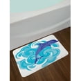 thumbnail image 2 of Dolphin Bath Mat, Abstract Representation of Waves Aqua Life Soft Color Image Nature Scenes, Non-Slip Plush Mat Bathroom Kitchen Laundry Room Decor, 29.5 X 17.5 Inches, Violet Blue Sky Blue, Ambesonne, 2 of 2