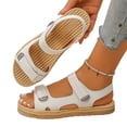 thumbnail image 2 of Vamuko Women's Orthopedic Sandals With Cushion Foam Arch Support Wide Width Walking Sandal 2026 Summer Open Toe Orthopedic Sandals Dressy With Hook Loop White, 2 of 7