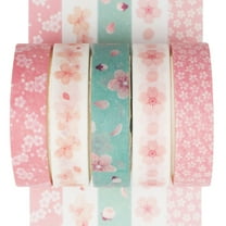 YUBX Pink Sakura Washi Tape Set 5 Rolls Creative Basic Skinny Decorative Tapes