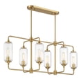 thumbnail image 4 of Holton 6-Light Linear Chandelier in Warm Brass, 4 of 7