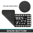 thumbnail image 3 of Buffalo Plaid Kitchen Rug 2 Pieces Set, Washable Non-Slip Kitchen Sink Decor Carpet, Home Black and White Cushioned Kitchen Floor Standing Mats 17"x47"+17"x30", 3 of 6