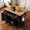 Black--( 2 Packages), variant on Luckynote K&K 54inch Large Kitchen Island with Rubber Wood Drop Leaf, Embossed Texture Rolling Kitchen Cart on 4 Wheels with 4 Doors and 3 Drawers, Kitchen Island with Storage for Kitchen, Dining Ro