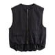 thumbnail image 5 of Chaleco sin mangas de cuello redondo suelto europeo para mujer, cárdigan informal, chaleco con bolsillo con cremallera, chaleco de trabajo para mujer, chaleco de oficina, Otoño, nuevo, 5 of 5