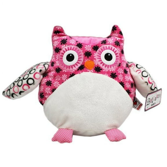 Bellapops Owl Plush by Ganz - Pink & White Bubbles