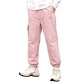 thumbnail image 3 of Krdevn Kids Lined Waterproof Pants, Boys Girls Warm Outdoor Hiking Trousers, Windproof Snow Play Pants with Pockets,Pink, 3 of 7