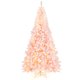 thumbnail image 1 of Costway Árbol de Navidad rosa flocado con nieve preiluminado de 225 cm, 1100 puntas con 450 luces y 8 modos, 1 of 4