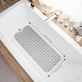 thumbnail image 5 of Extra Long Non-Slip Bath Mat with Drain Holes and Suction Cups, 39 x 16 Inch Mat for Bathtub and Shower, Machine Washable (Clear Grey)  Home Goods, 5 of 10