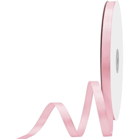 3/8 inch Wide 100 Yards Double Face Lt.Pink Satin Ribbon Fabric Ribbon for Gift Wrapping Very Suitable for Weddings Decoration Bouquet Balloons Arts Craft Sewing Hair Bow Invitation