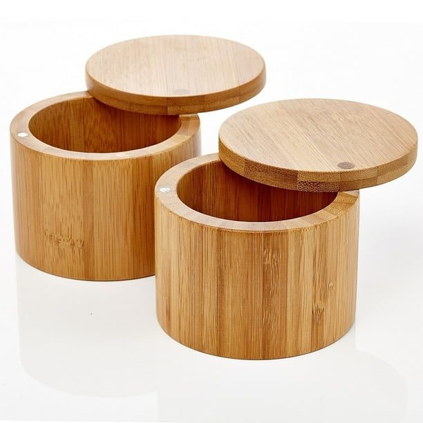 Home Intuition Natural Bamboo Container With Lid, Secure and