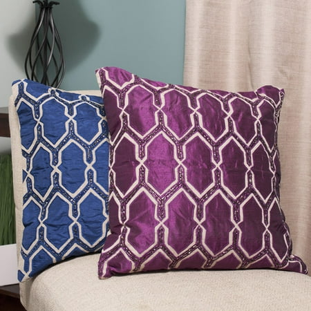 Sweet Home Collection Luxury Zippered Beaded Decorative Throw Pillow - Walmart.com