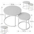 thumbnail image 2 of Nesting Coffee Table Set of 2, 23.6" Round Wooden Tables with Metal Frame, Side Tables for Living Room, Bedroom, Balcony, Modern Home Furniture, 2 of 8