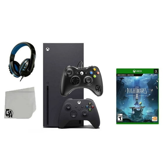 Pre-Owned Restored Xbox Series X Video Game Console Black with Little Nightmares II BOLT AXTION Bundle with 2 Controller