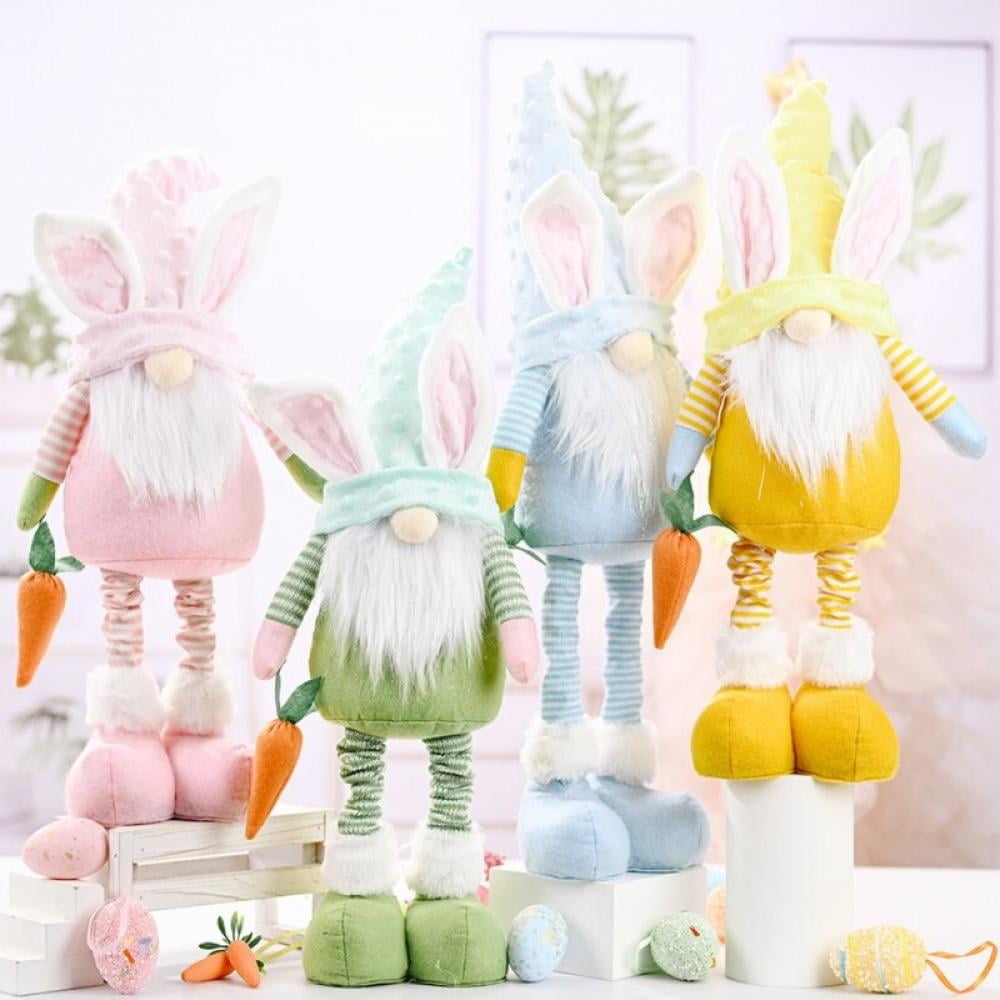 Promotion!Easter Faceless Gnome Retractable Rabbit Doll Handmade Home ...