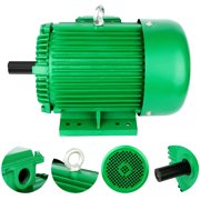 5HP Electric Motor General Purpose Three Phase Motor Super Efficient 1480/1770 RPM,184T Frame 1-1/8“Shaft Diameter CW/CCW Cast Iron Shell 50/60 HZ