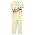 thumbnail image 5 of Aqestyerly Ensemble de Pyjama, Ensemble de Pyjama Décontracté pour Femmes avec Blouse à Manches Courtes et Col Rond et Pantalon Confortable Beige(S), 5 of 5