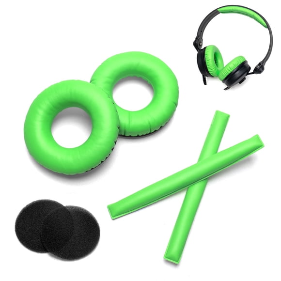 Voarmaks Kits de Almohadillas de Colores Arcoíris para Auriculares y Almohadilla de Diadema Compatibles con Sennheiser HD25 HD250BT HD25-II HD25S Il HMD25 (Juego Verde)