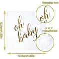 thumbnail image 3 of 100 Pcs "Oh Baby" White Napkins - 3-Ply White and Gold Cocktail Napkins Baby Shower Party Supplies - Eco-friendly Party Napkins for Dessert Beverage & Table Decorations, 3 of 7