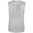 thumbnail image 1 of Distressed Grey Vertical American Flag Mens Sleeveless Shirt, 1 of 1