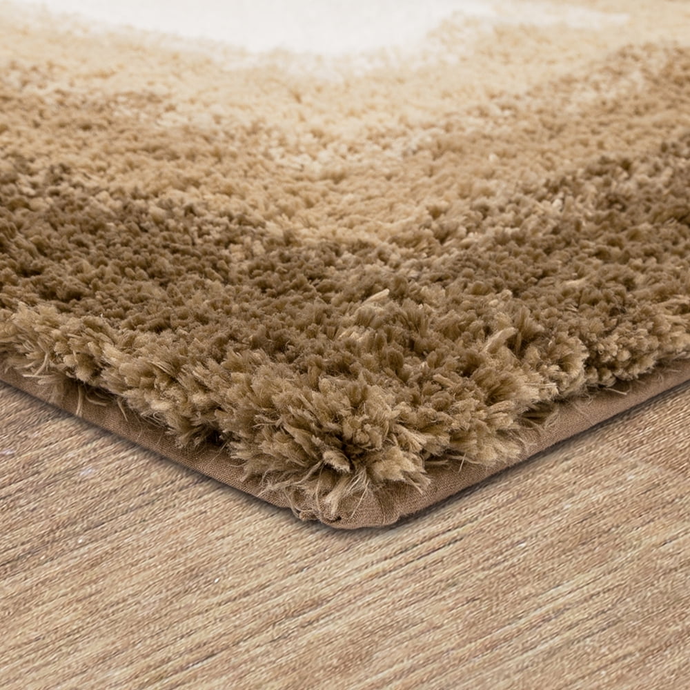 Mohawk Home Ombre Plush Pile Stain/Fade Resistant Non-Slip Machine Washable Bath Mat, Barley, 1' 5" x 2'