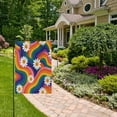 thumbnail image 2 of Birthday Party Garden Flags Outdoor Patio Decoration Flags 28x40in Rainbow-colored Waves with Daisies, 2 of 6
