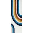 thumbnail image 6 of nuLOOM Ela Half Rainbow Shag Area Rug, 2' 6" x 6', Runner, Blue, 6 of 9