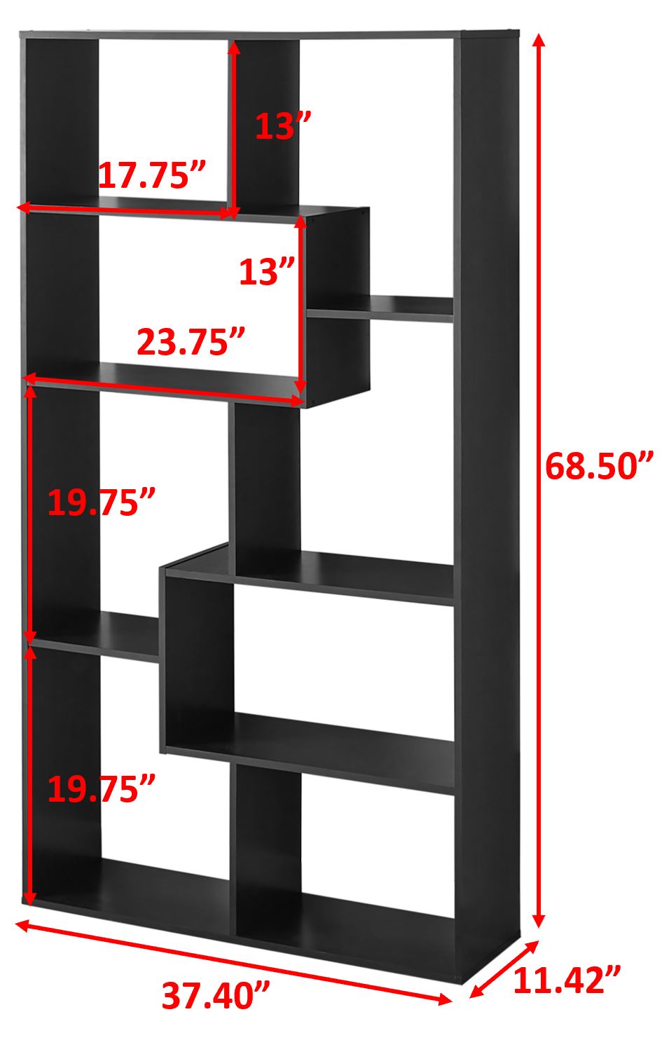 Mainstays Modern 8-Cube Bookcase, Espresso - image 3 of 5
