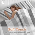 thumbnail image 4 of 3 Piece Grey Striped Duvet Cover Set Full Size, Microfiber Comforter/Quilt Cover with Corner Ties and 2 Pillowcases, Minimalist Farmhouse Stripe All Season Soft Bedding with Zipper Closure, 4 of 8