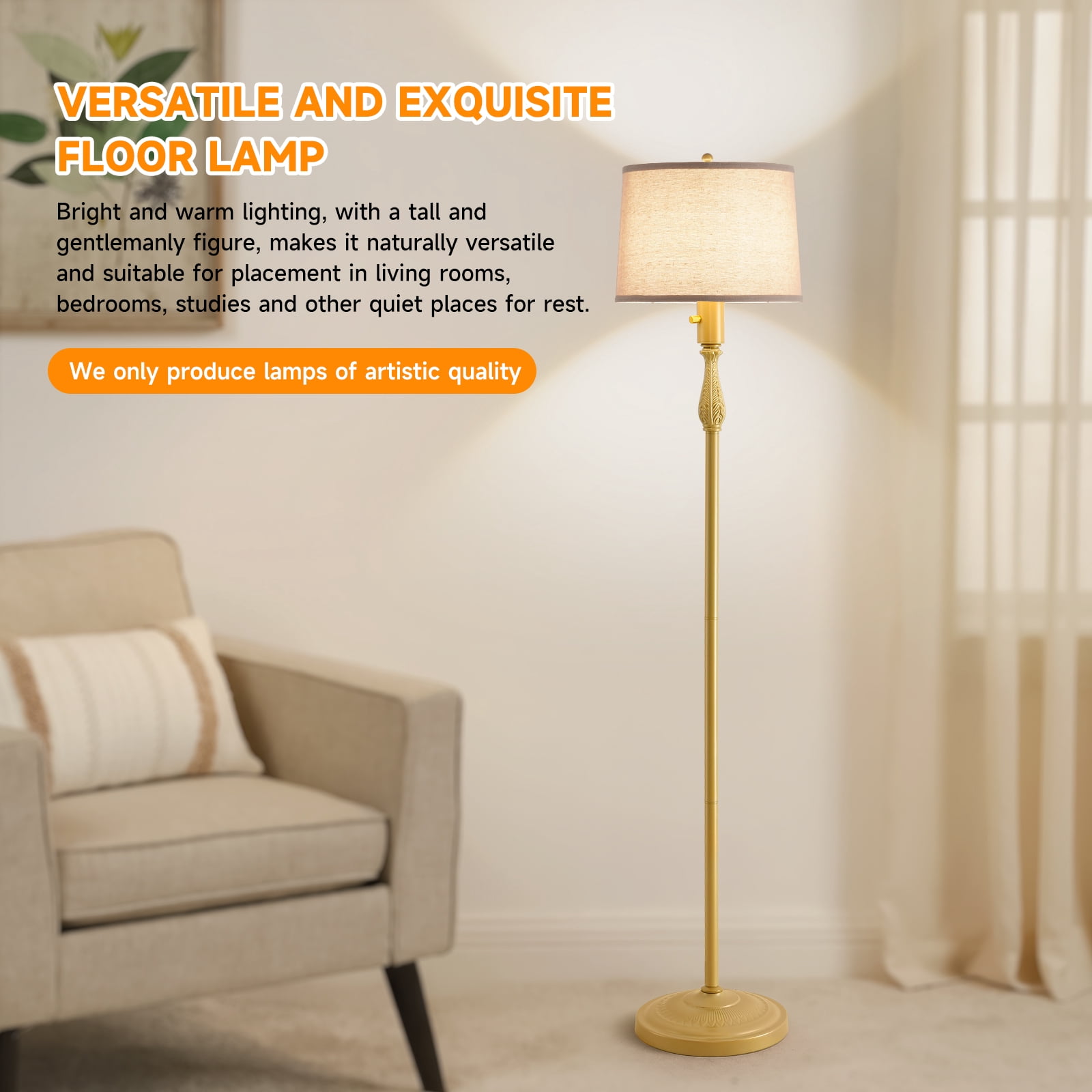 Floor Lamp for Living Room,Bedroom,Gold Dimmable Standing Lamp  Mid Century Modern Brass Tall Lamp Boho Vintage Retro Floor Lamps Arc  Flower Floor Light Lamp Bohemian