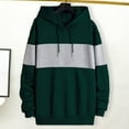thumbnail image 4 of Lohuatrd Men Autumn Winter Hoodie Plush Color Matching Drawstring Loose Pullober Long Sleeve Elastic Cuff Warm Soft Mid Length Men Streetwear Hoodie, 4 of 8
