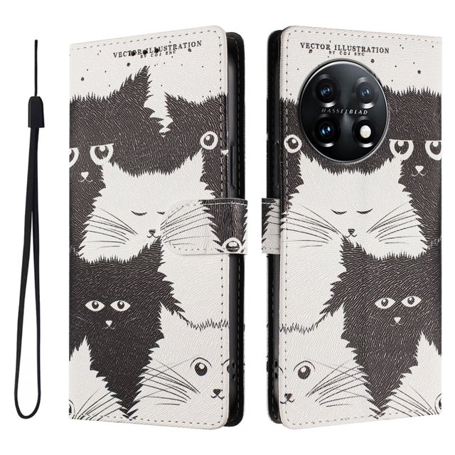 FOXDOCK Funda Tipo Cartera para OnePlus 11 con Soporte y Correa – Diseño de Patrones Lindos