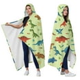 thumbnail image 2 of Wearable Blanket,Rainbow Dinosaurs Tiny Plants Hooded Wearable Flannel Blanket for Adults & Teens,Winter Poncho Shawl Wrap Cape Cozy Anti-Pill,50"x60", 2 of 5