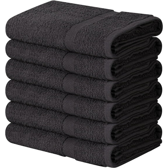 Towel and Linen Mart 100% Cotton Grey 6 Pack Medium Bath Towel Set, Quick Dry, Super Absorbent, Light Weight, Soft Feel, Premium Towels for Hotel, Spa and Bathroom (24 X 48 6 Pack, Grey)