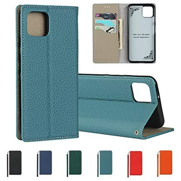 SailorTech for Google Pixel 4 Wallet Case, Genuine Leather Case Litchi Grain Texture Flip Folio Cover with Card Slots,
