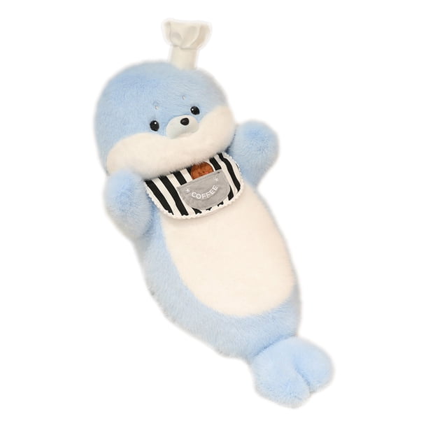 Almohada de peluche de foca de 70 cm, suave y alargada, para dormir, soporte para la espalda, cojín para sofá, regalo de compañía emocional.