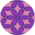 thumbnail image 1 of Ahgly Company Indoor Round Patterned Neon Purple Area Rugs, 5' Round, 1 of 6