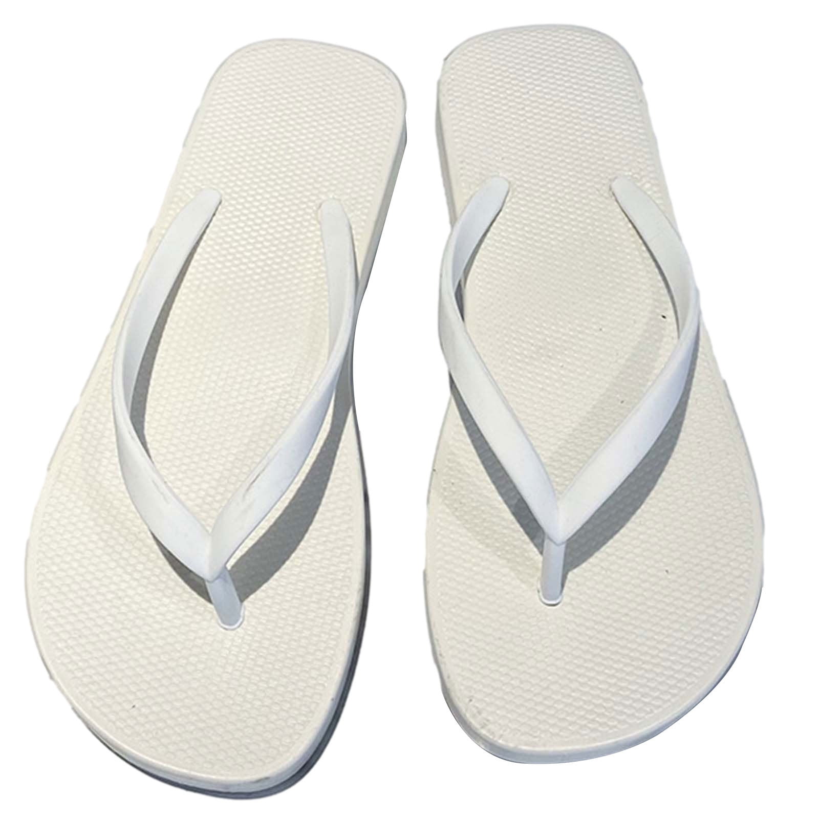 Dezsed Women's Flip Flops Summer Outside Wear Couple Slippers Soft Sole  Non-slip Solid Color Women's Sandals Flip Flops Beach Shoes Black 38-39 on