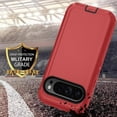 thumbnail image 3 of Entronix 3-Piece Combo Designed for Pixel 10 Pro XL, 1 Heavy Duty Triple-Layer Case & 2 Clear Screen Protector 9H Tempered Glass, Red, 3 of 7